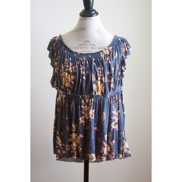 Free People Sam Off the Shoulder Floral Top - Picture 7 of 7